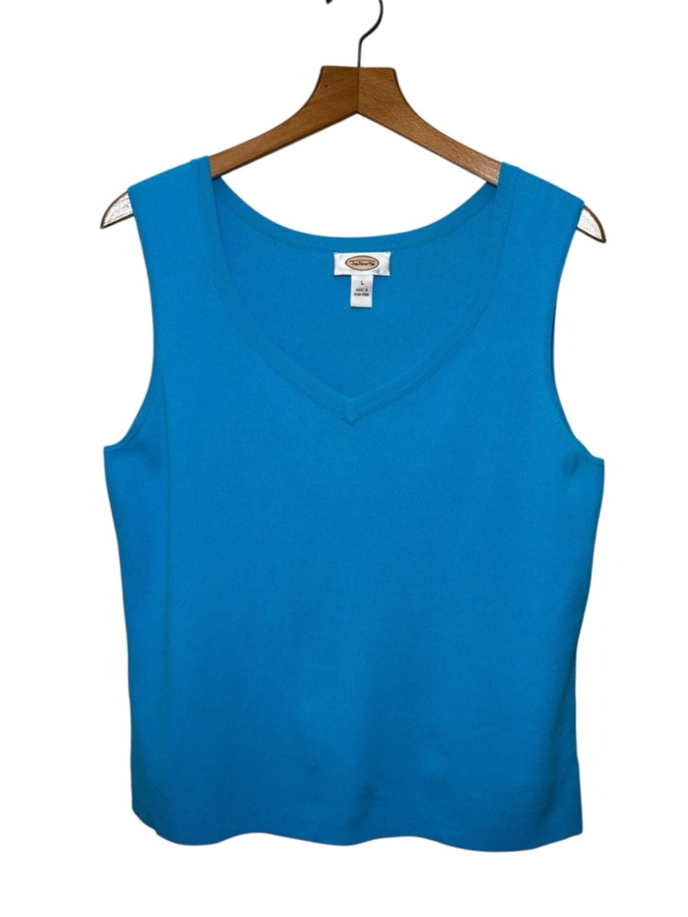 Talbots V-neck knit tank top in Turquoise. Women’s Large.